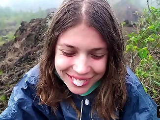 Experience the Ultimate Thrill of a Public Blowjob on Top of an Active Bali Volcano - POV ~ Japanese Seductress