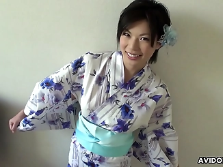 Say Hello to the Sexy Japanese Brunette Saki Aoyama's Cock Sucking Skills