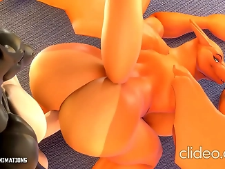 Catch the Passion of this Sexy Charizard Couple's Lustful Encounter!