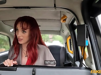 Slim French Redhead Squeezes in Huge Italian Cock in Tight Pussy - Fake Taxi Ride Gone Wild!