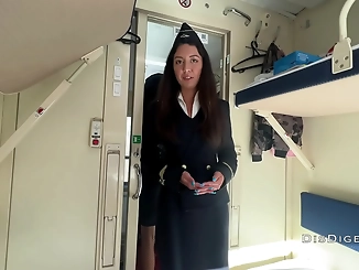 Japanese Beauty Seduces Train Conductor Before Fiery Fuck Session!