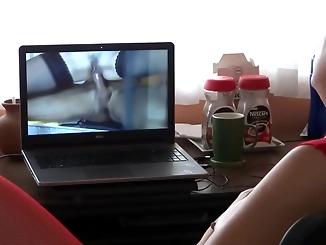 Wildly Obsessed with Jizzing while Watching Giant Cocks on Screen: A Stepson's Forbidden Fantasy
