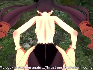 Experience the Luscious Mona in a Fiery Forest Fuck with Genshin Impact!