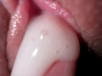 Japanese babe fucks her friend's fianc? - Intimate upclose sex with tight creamy pussy and cum on spread finish