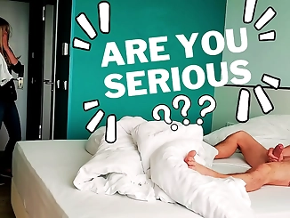 Jav MILF Helps Luscious Man Obliterate his Load during Surprise Hotel Masturbation Session