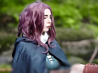 Japanese enchantress Melina reveals her luscious holes in a forest adventure
