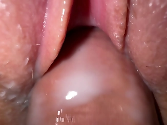 Experience Ultimate Pleasure with a Tight Creamy Pussy and Close-Up Cumshot