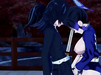 Japanese Beauty Kocho Shinobu's Tomioka Giyu Unleashes Her Inner Seductress in Uncensored Hentai Videos
