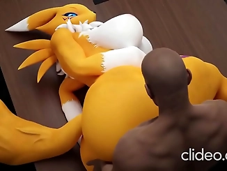 Naughty Renamon Gets Fucked by Her Black Daddy in the Office!