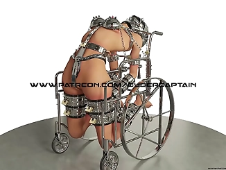 Crippled Beauty Bound by BDSM Desires in 3D Animation