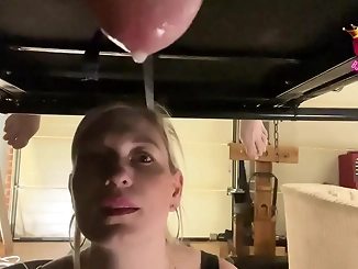 Experience the Luscious Pleasure of Glass Ruination with Close-up Milking Table Shots