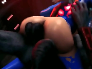 Naughty Cosplay with Samus Aran: Riding a Goblin's Huge Cock