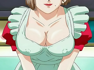 Luscious Booty in Hentai Hitozuma Cosplay Seduces Clients!