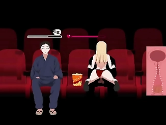 Naughty Stranger Gets Intimate with Blonde Darling in Cinema,