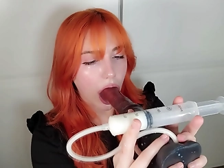 Angelic Luscious Beauty Sinks Deepthroat Skill on Camera