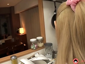 Japanese Housewife Gives Mind-Blowing Blowjob in the Kitchen - Uncensored!: