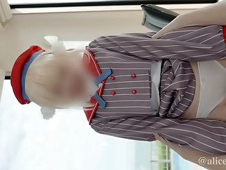 Japanese Cosplayer's Luscious Pregnant Belly Exposed in Steamy Solo Sessions