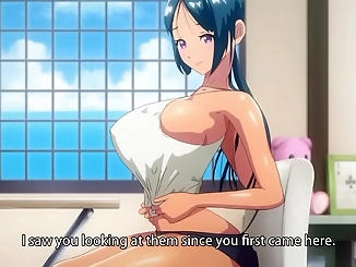 Japanese busty student gets her teacher's dick down her throat