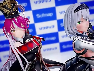Unleash Your Inner Pornstar with the Help of Hololive Houshou Marine's Shirokane Noel Pink Cat mmd