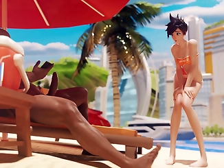 Unleash Your Desires with Luscious Tracer on the Beach!