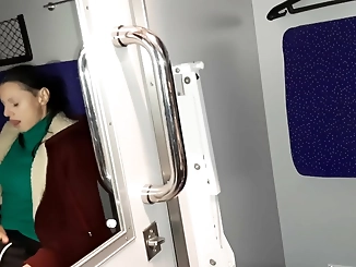 Japanese Beauty and Her Stranger Train Encounter - A Steamy Cumshot!