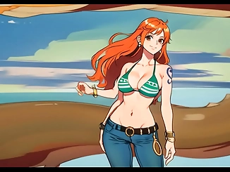 Svelte Nami, the Enchantress of the Sea: One Piece's Seductive Siren