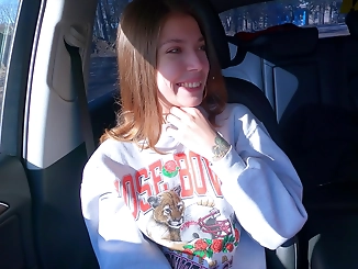 Luscious Russian Teen Hitchhiker Agrees to DeepThroat Blowjob for Cash: MihaNika69 and Michael Frost