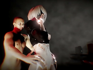 Unleash Your Desires with the Alluring YoRHa 2B in BDSM sex Show ~ Nier Automata Porn Parody